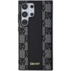 Zadný kryt DKNY PU Leather Checkered Pattern MagSafe pre Samsung Galaxy S24 Ultra, čierna