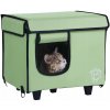 VEVOR Domček pre mačku, malý obdĺžnikový, s vyhrievanou podložkou na zimu, zelený