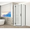 Gelco TRINITY BLACK štvrťkruhová sprchová zástena 900x900mm, matné sklo, ľavá GT6590ML-B