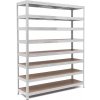 Policový regál Trestles RH 2200x1600x400, nosnosť 2000 kg, 8 políc Farba: pozink, Typ police: drevená MDF 5,4 mm