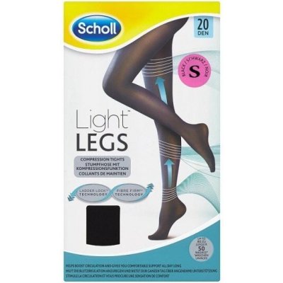 Scholl Light Legs Kompresné pančuchové nohavice čierne 20 DEN, S, 1 ks, čierne S