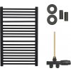 CERANO - Kúpeľňový radiátorový set Antonio - ústredné vykurovanie - bočné jednobodové pripojenie - 484W - čierna matná - 860x550 mm CER-663550