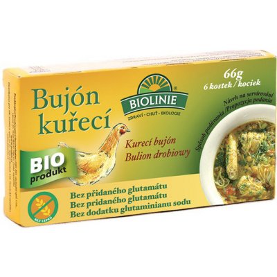 Biolinie Bio Bujón kuřecí kostky 6 x 0,5 l 66g