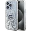 Karl Lagerfeld Liquid Glitter Choupette Head MagSafe zadný kryt pre iPhone 15 Pro Max Transparent