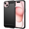 Techsuit Carbon Silicone obal na - iPhone 15 - Čierna
