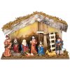 Solight LED vianočný drevený podsvietený betlehem, 6x LED, 26 x 17cm, 2x AA