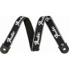 Fender Quickgrip Running Logo Running Logo Black and White Gitarový pás