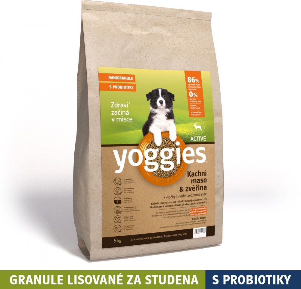 Yoggies mini Active kachna a zvěřina 5 kg