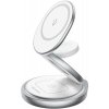 Vention FGEI0 bezdrôtová nabíjačka – 15W, 3v1, magnetický stojan, MagSafe, 360° otočný, skladací – strieborná KF2340345