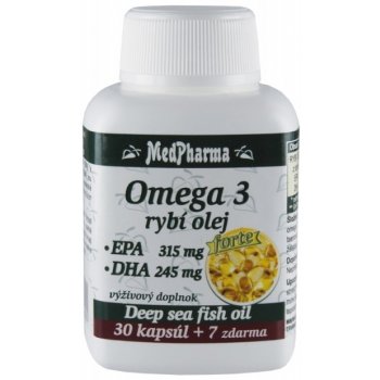 MedPharma Omega 3 Rybí olej Forte EPA + DHA 60+7 kapsúl