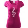 Husľový kľúč z nôt - Dámske tričko Pure - M ( Fuchsiová )