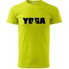Yoga nápis - Klasické pánske tričko vyššej gramáže - 4XL ( Limetková )