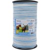 Páska pre elektrický ohradník, šírka 40 mm, bielo-modrá, dĺžka 200 m