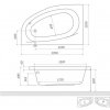 Roth ISABELLA NEO Asymetrická akrylátová vaňa 170 x 110 cm, pravá, biela, 9710000