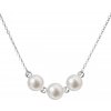 Evolution Group Strieborný náhrdelník s pravými perlami Pavona 22017.1