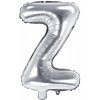 PartyDeco Fóliový balón Mini Písmeno Z 35cm strieborný (Vyzdobte si vašu oslavu vašim menom či akýmkoľvek nápisom a očarte tak vašich hostí ;))