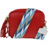 NovaKabelka.sk Bala Rossa Corallo s prídavným popruhom V kožená talianska crossbody kabelka červená