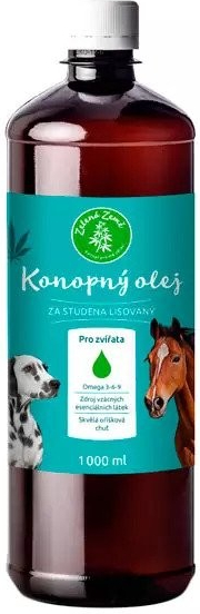 Zelená Země Konopný olej pre zvieratá 1000 ml