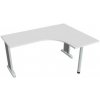 Pracovný stôl Flex, ergo, ľavý, 160x75,5x120 (60x60) cm, biela/kov