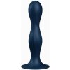 Dildo s vnútornými guľôčkami Double Ball-R tmavomodré Satisfyer