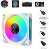 1stCOOL AURA EVO Mirror ARGB PWM ventilátor 12cm biely F12-AURA-EVO-W1 1stCool