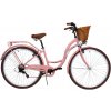 Dámsky mestský bicykel Jasmine B204-pink s košíkom 28