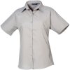 Premier Košile PR 302, popelínová, krátký rukáv, dámská COT3903026402g-silver 2XL Stříbrná