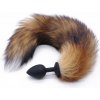 Chvost s análnym kolíkom Fox Tail & Butt Plug Black