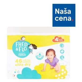 Tesco Fred & Flo Ultra Dry plienky 4+ Maxi 46 ks