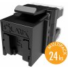 Solarix MULTIPACK 24 ks - rychlozařezávací keystone CAT5E UTP RJ45 černý SXKJ-5E-UTP-BK-NA