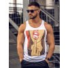 Biele pánske tank top tričko boxerského strihu s potlačou Bolf 143026A