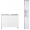 Livarno home Skrinka pod umývadlo + Vysoká skrinka do kúpeľne Oslo s 2 dvierkami, biela (800012244)