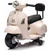 Elektrická motorka Sun Baby Scooter Vespa s opierkou, biela