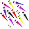 Šperky eshop - Taper do ucha rôzne farby s gumičkami W35.18 - Farba piercing: Svetlo Modrá