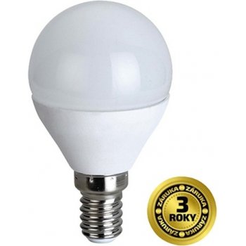 Solight LED žiarovka miniglobe 6W E14 4000K 420lm biele prevedenie