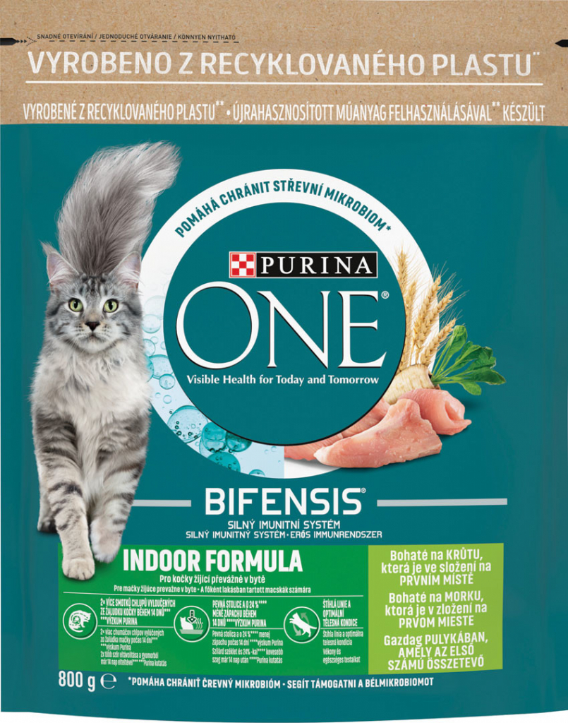 Purina ONE Indoor s morčacím a celozrnnými obilninami 800 g