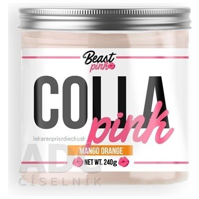 BeastPink COLLA Pink prášok na prípravu nápoja, príchuť mango a pomaranč, 1x240 g