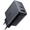 Acefast A5 32W, 2v1, 2 porty, USB-C a USB-A bez kábla USB 3.0 čierne (Sieťová nabíjačka 2 porty, USB-C a USB-A. 1. zásuvka USB-C)