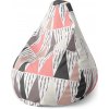 Sablio Sedací vak Pear Ružovo-šedé ihlany - 70 x 95 x 15 cm
