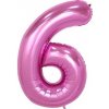 Fóliový balón číslo šesť ružový 102cm - Cakesicq - Cakesicq