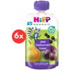 6x HIPP HiPPiS BIO 100% ovocia hruška, čierne ríbezle, slivka 100 g