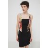 Šaty Desigual MARBELLA LACROIX čierna farba, mini, priliehavá, 24SWVW75 XS