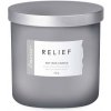 Emocio Sklo 95x95 mm Wellness s kovovým viečkom Relief, sójová vonná sviečka