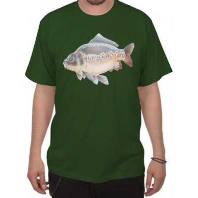 Divja Rybárske tričko s kaprom zelené