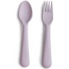 Mushie detský príbor - lyžička a vidlička - Soft Lilac