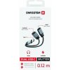 Swissten nabíjecí audio adaptértextile usb-c (samec) / 2x usb-c (samice) 0,12 m černý (73502302)