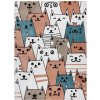 Dywany Łuszczów , Detský kusový koberec Fun Gatti Cats pink, 160x220, ružová, detská izba