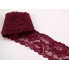 Elastická čipka - vínová - šírka 5 cm