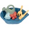 Smoby Pieskovisko ekologické mušľa s formičkami Mini Sand Pit Green s krhličkou a lopatka s hrabličkami 35 cm