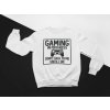 KIDSBEE Štýlová chlapčenská tepláková mikina Gaming Biela
